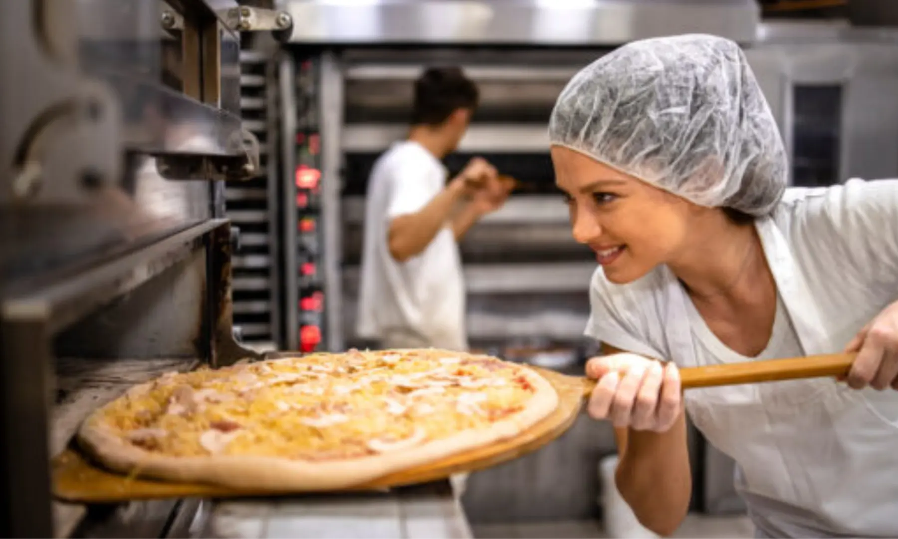 Chef making pizza